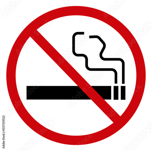 smoking not allowed sign. Red prohibition symbol sign