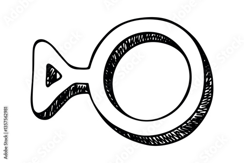 Hand drawn third gender identity icon Symbol used to represent sex and gender