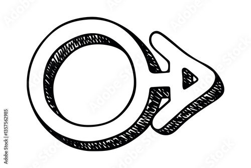 Hand drawn aliagender gender identity icon Symbol used to represent sex and gender