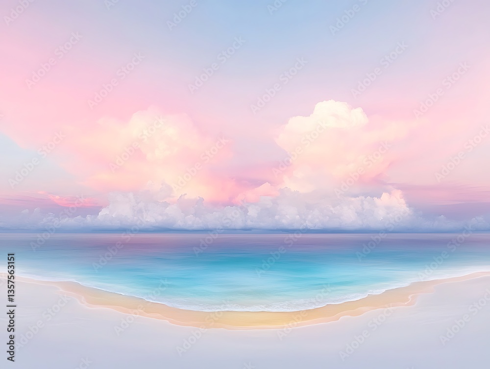 Fototapeta premium Pastel Sunrise for Tranquil Beachscape.