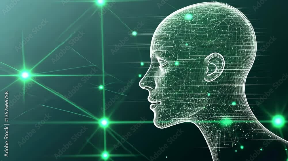 Digital Head: A Wireframe Portrait of Artificial Intelligence