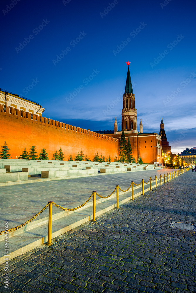 Nikolskaya Tower of the Moscow Kremlin on Red Square. Russia