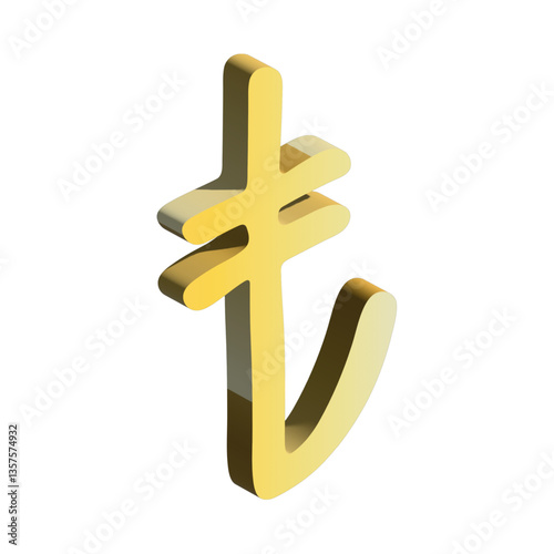 3d turkish lira currency symbol. Single element for design