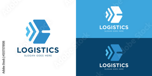 Simple logistics logo template. Modern delivery service logo design vector illustration.