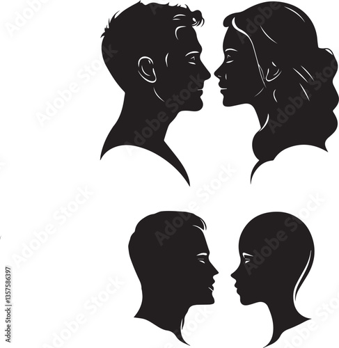 A romantic couple face logo lovely couples 