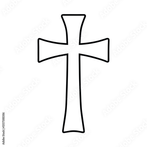 a simple line art  cross icon,