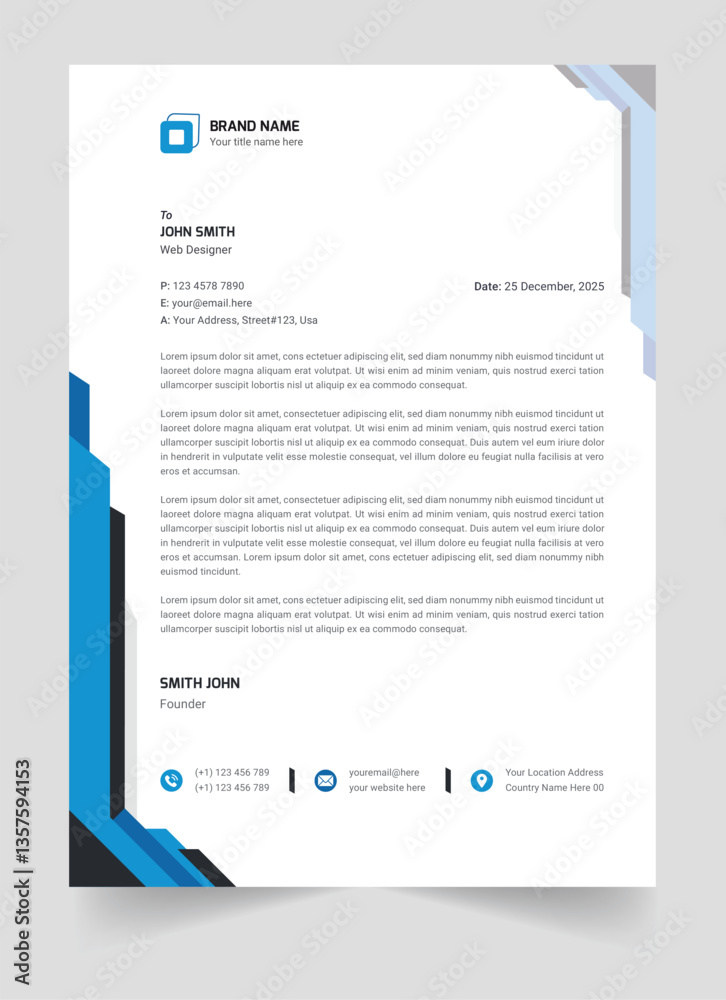 Obraz premium Elegant and modern company business letterhead template