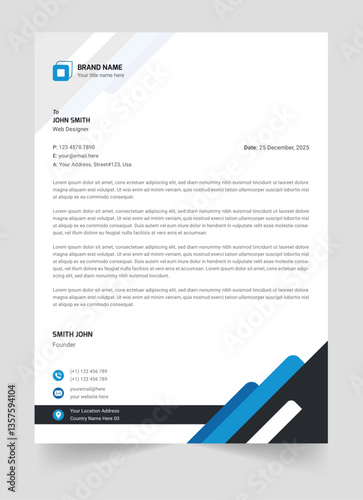 Abstract Letterhead Design Modern Business Letterhead Design Template