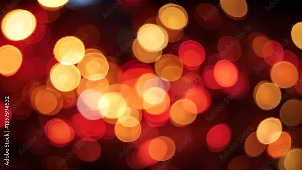 Abstract Bokeh Background Of Red And Golden Circular Lights With Dark Backdrop Abstract Bokeh Background Of Red And Golden Circular Lights With Dark Backdrop