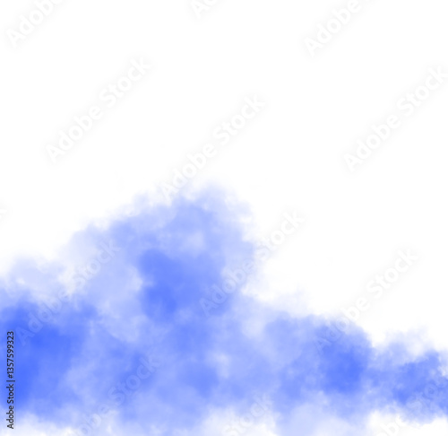 Abstract Blue Ink Splash on Black Background