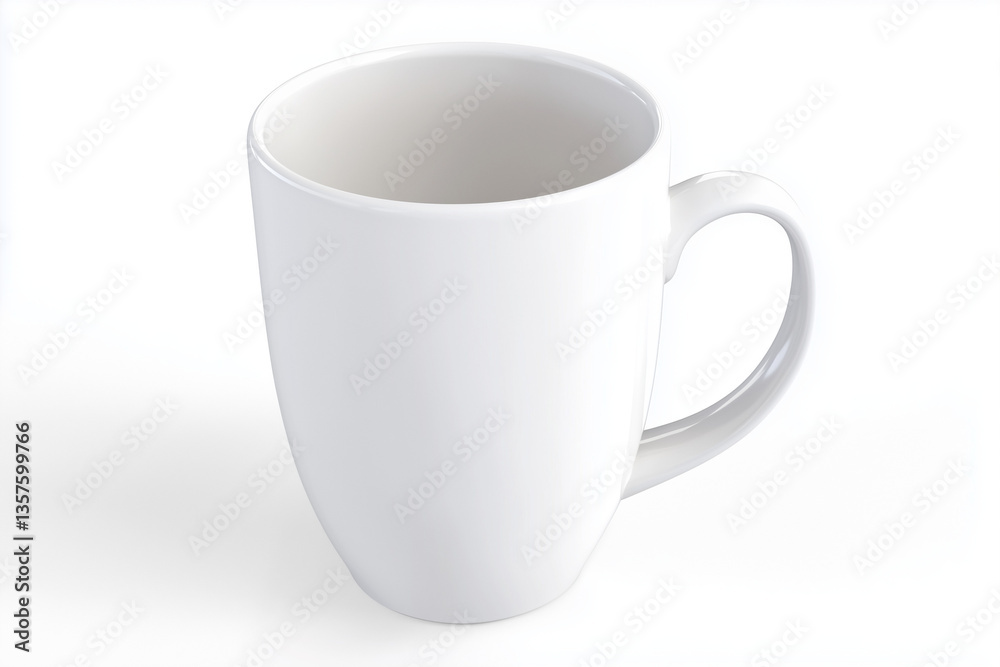 White ceramic coffee mug in 3D White ceramic coffee mug in 3D