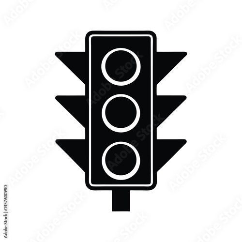 traffic light icon silhouette vector art illustration