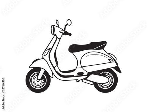 Vintage minimalist black and white illustration