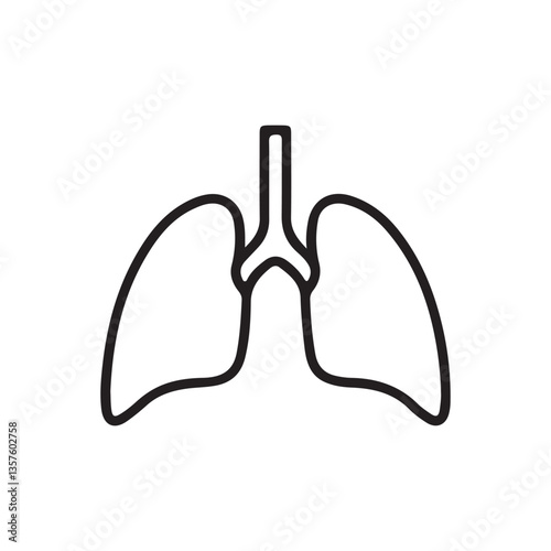 human lungs silhouette  black and white