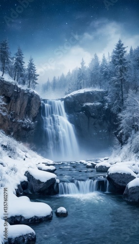 Waterfalls Landscape Majestic Nature Picturesque Panorama Scenery
