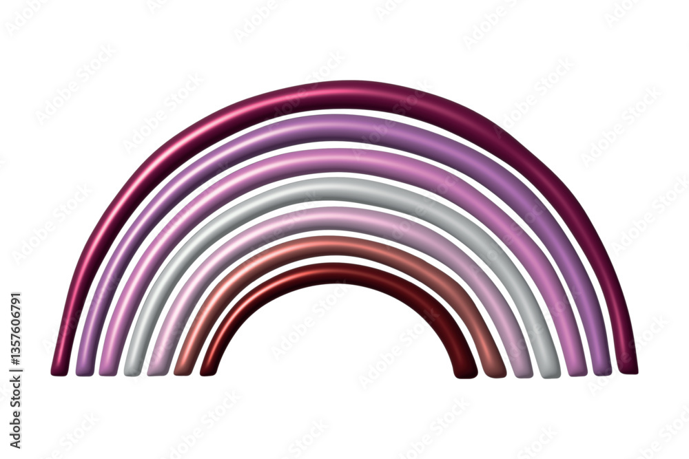 Naklejka premium Colorful rainbow shape Lesbian pride flag Happy pride day LGBTQ community Pride Month Vector 3d clipart for posters, stickers, logo, cards