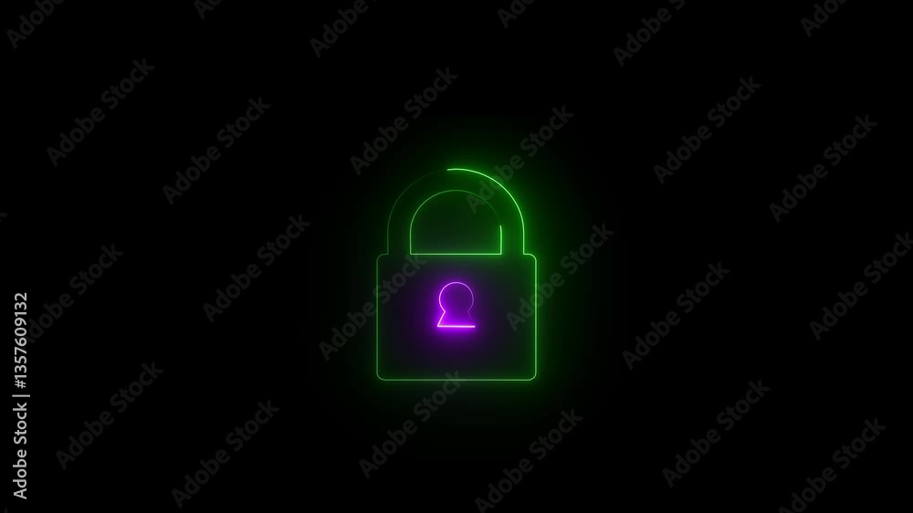 password icon, padlock, privacy safety animated on black background. password icon, padlock, privacy safety animated on black background.