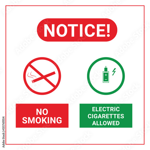 No Smoking but Electronic Cigarettes Allowed Sign