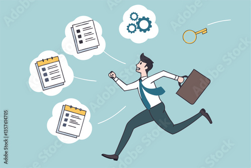 Job seeker, searching for new job, finding new work opportunity, discover vacancy, employment or human resource recruitment, hiring interview concept, businessman with magnifying glass finding job.