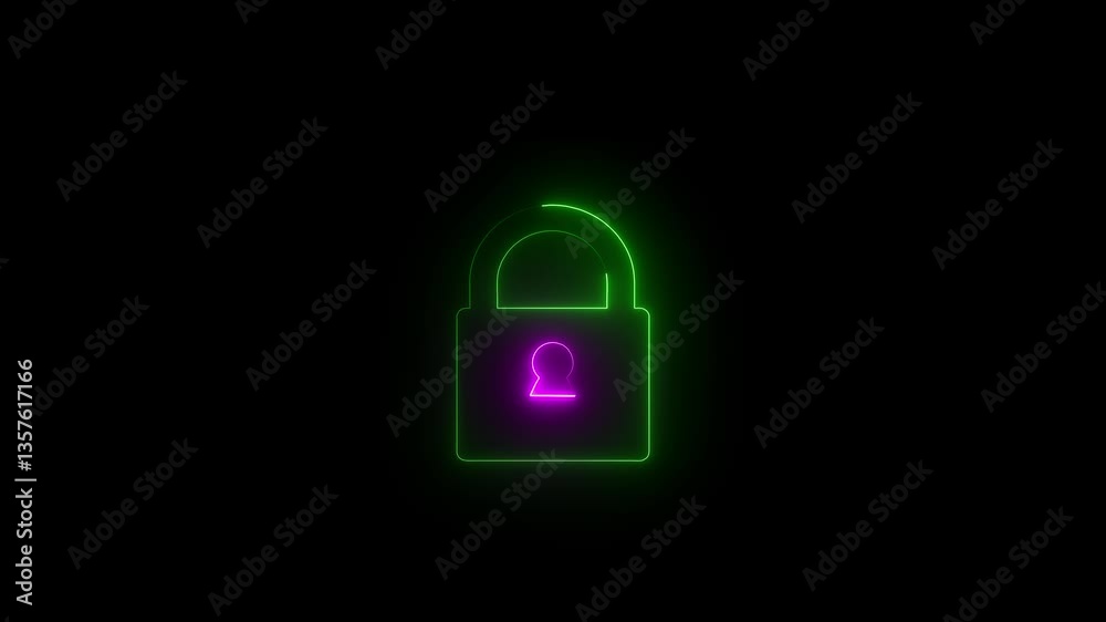 encryption security, glow padlock, closed protected, lock icon.lock icon animation neon glowing pink color padlock security protection safety animated . encryption security, glow padlock, closed protected, lock icon.lock icon animation neon glowing pink color padlock security protection safety animated .
