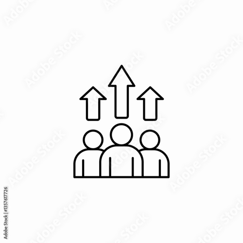 team group rise icon sign vector