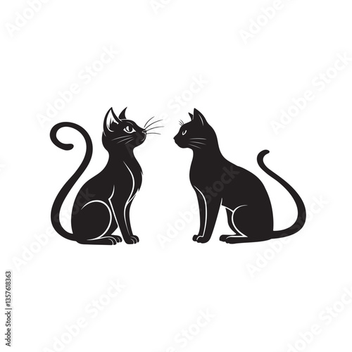 cat vector silhouette clip art logo design illustration