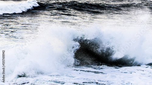 waves crashing on the rocks