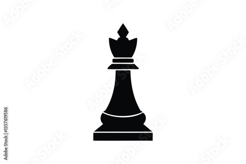 Chess silhouette on white background