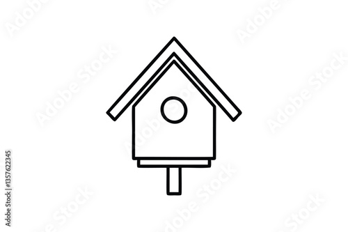 Bird house icon vector on white background