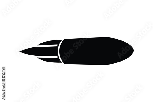 Bullet flying icon on white background