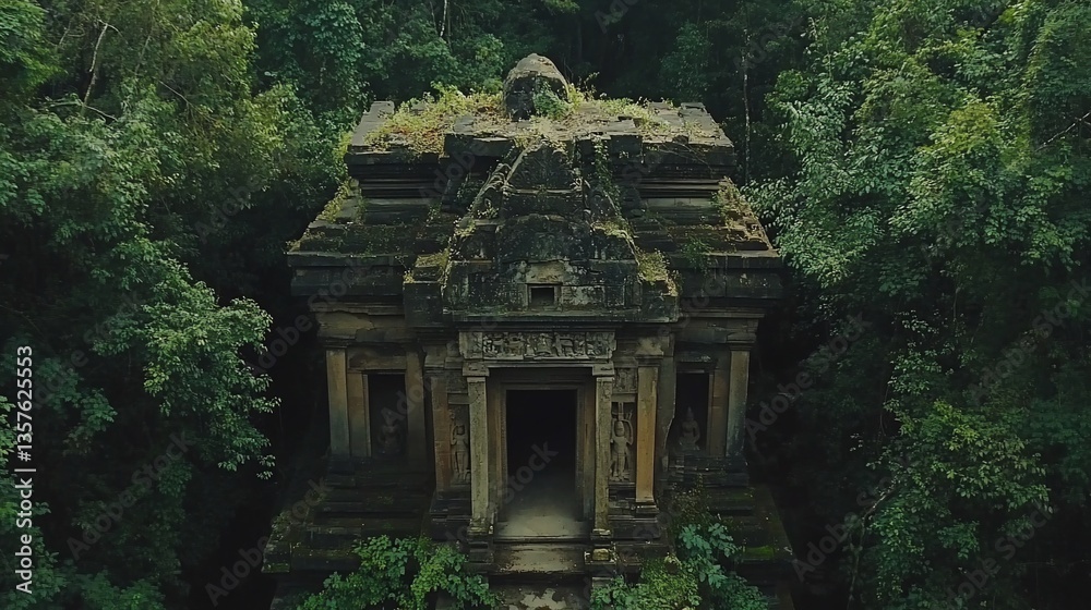 Ancient stone temple hidden deep within lush jungle Ancient stone temple hidden deep within lush jungle