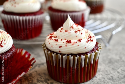 Close up of red velvet cupcake