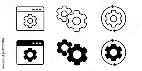 settings icon. gear icon set