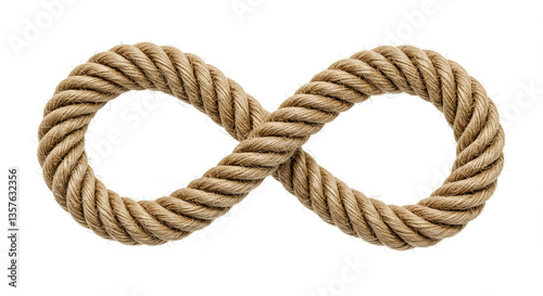 Intertwined Natural Hemp Rope Forming Infinity Symbol Nautical Rustic Texture Background