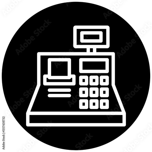 Cashier Machine Icon Style