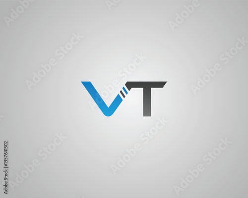 Letter VT initial logo monogram design vector template.