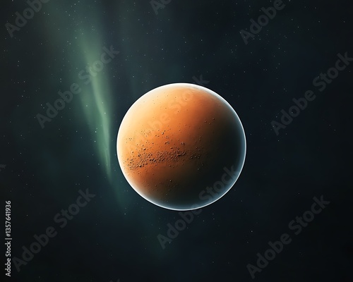 Mars Aurora: Cosmic Planet Landscape.