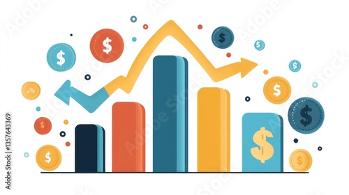 Financial Growth Chart: Upward Trend and Investment Success