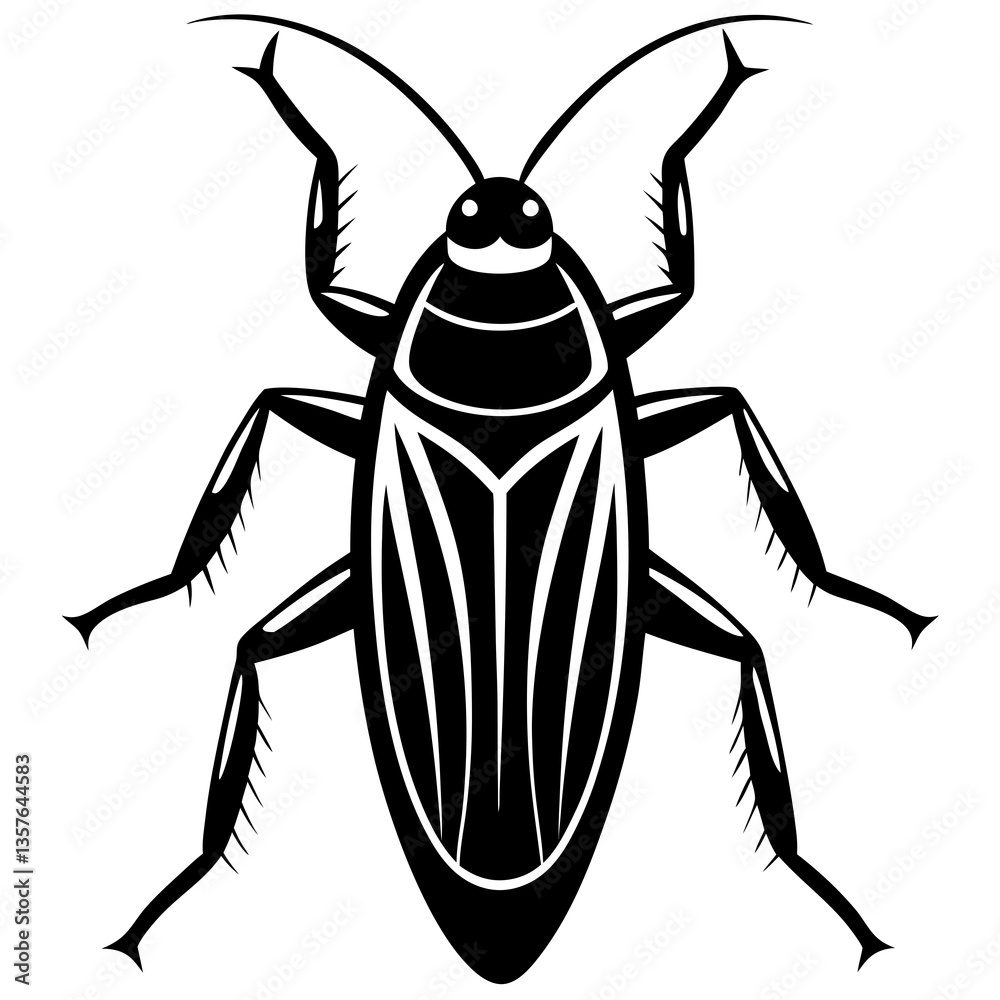 Insect's Black Silhouette: a highly detailed and stylized monochrome illustration of an insect with a symmetrical design. Insect's Black Silhouette: a highly detailed and stylized monochrome illustration of an insect with a symmetrical design.