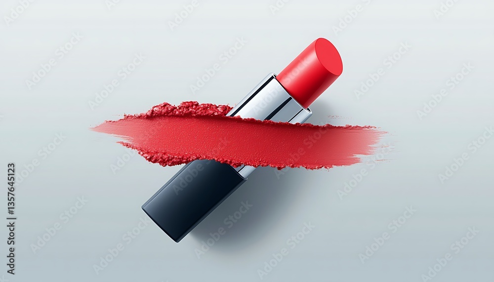 Red Lipstick Swatch for Minimalist Design.