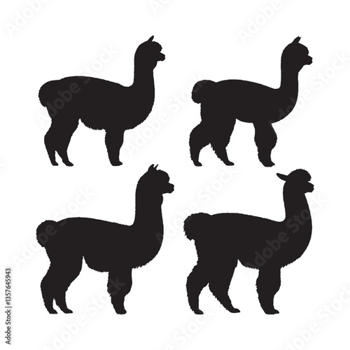 Alpaca Silhouette Vector - Unique and Minimalist Farm Animal Illustration for Handmade Themes - Alpaca Vector - Alpaca Icon - Alpaca Illustration

