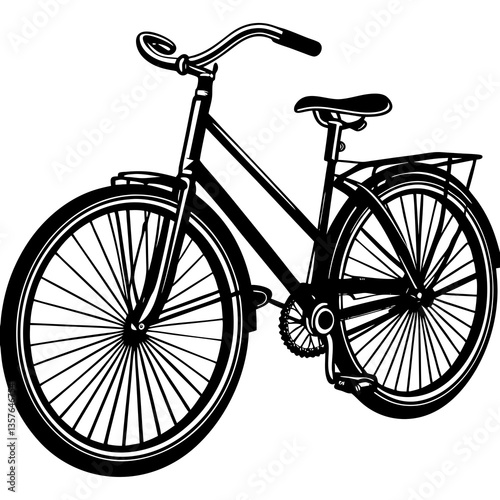 Classic Bicycle Silhouette: A vintage bicycle silhouette, showcasing elegance, detail, and a sense of nostalgia, ready for a leisurely ride.