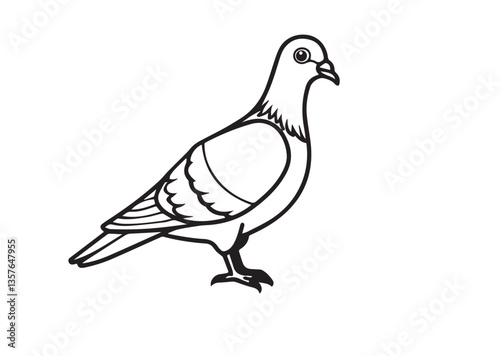 Pigeon bird silhouette vector illustration Design