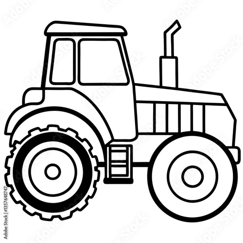 The Essence of Farming: The robust outlines of a tractor stand as a symbol of agricultural strength, offering a glimpse into the heart of farming.