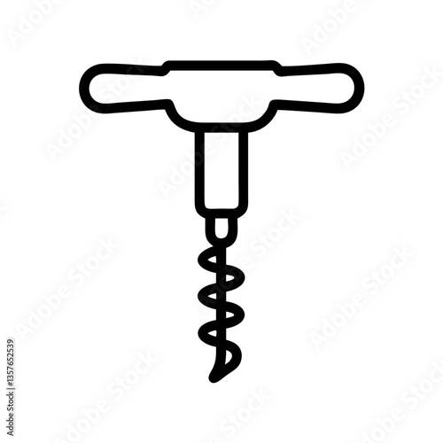 Corkscrew in minimalist style on white background  