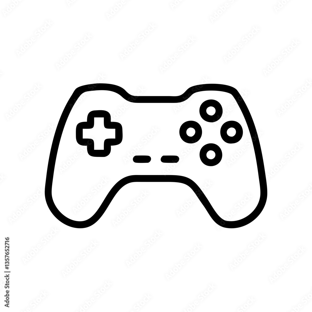 Gaming Controller Outline in Minimalist Style Gaming Controller Outline in Minimalist Style