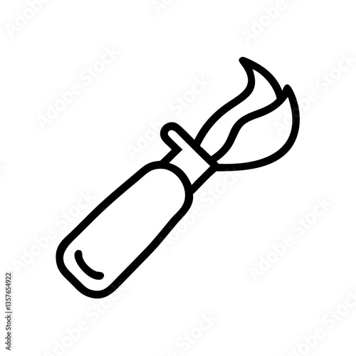 Line art illustration of a garden pruning tool  