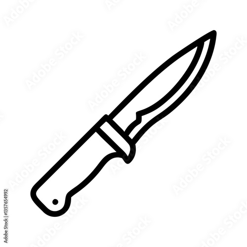 Line art knife icon design on a white background  