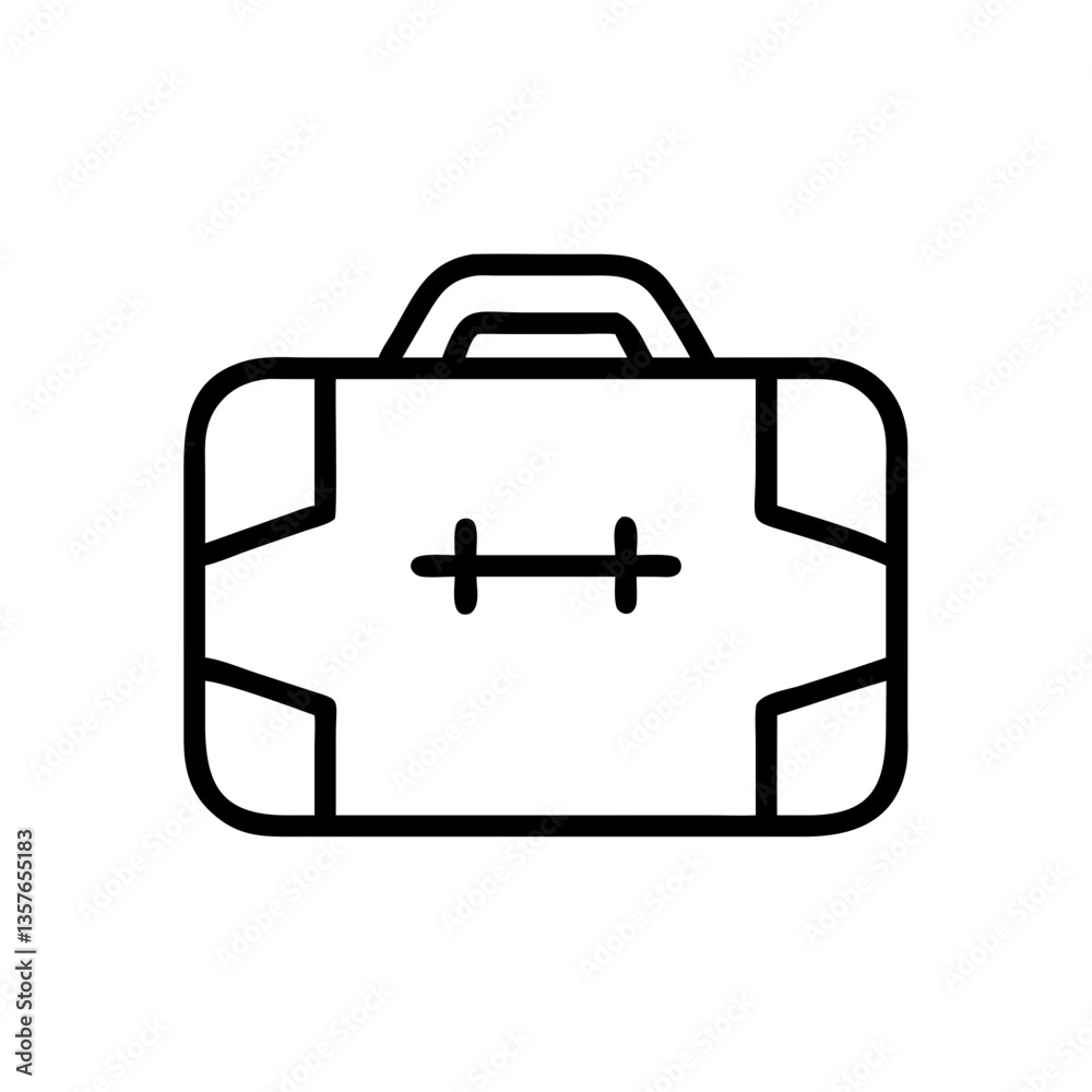 Icon of a suitcase in minimalist line art style Icon of a suitcase in minimalist line art style