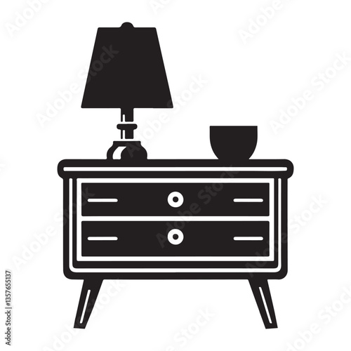 Elegant Bedside Table Lamp with Two Drawers Interior Design